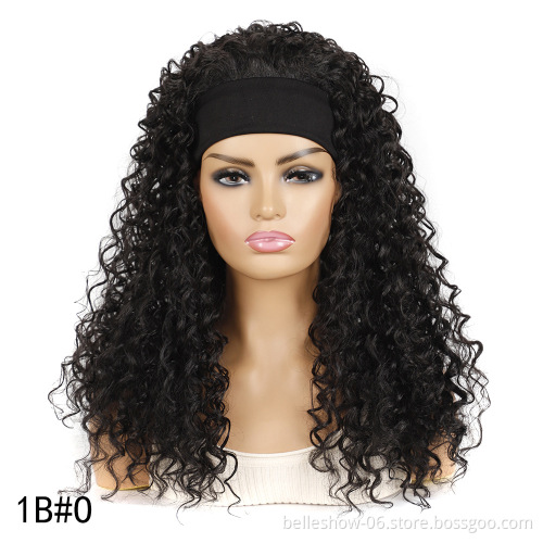 Hairband Wig Headgear Long Curly Hair  Headgear Headband Wig Cover Deep Curly Wig